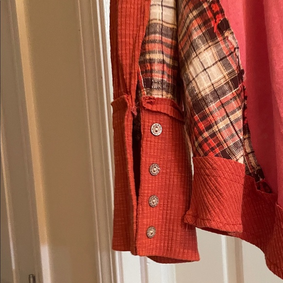 POL Pink and Orange Plaid Hoodie - Picture 6 of 11